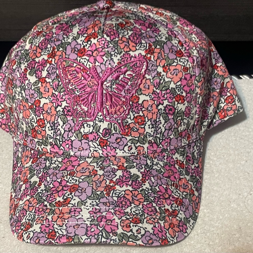 3/$12 Wonder Nation Girl’s Floral Butterfly Embroidered Baseball Cap! Nwt!